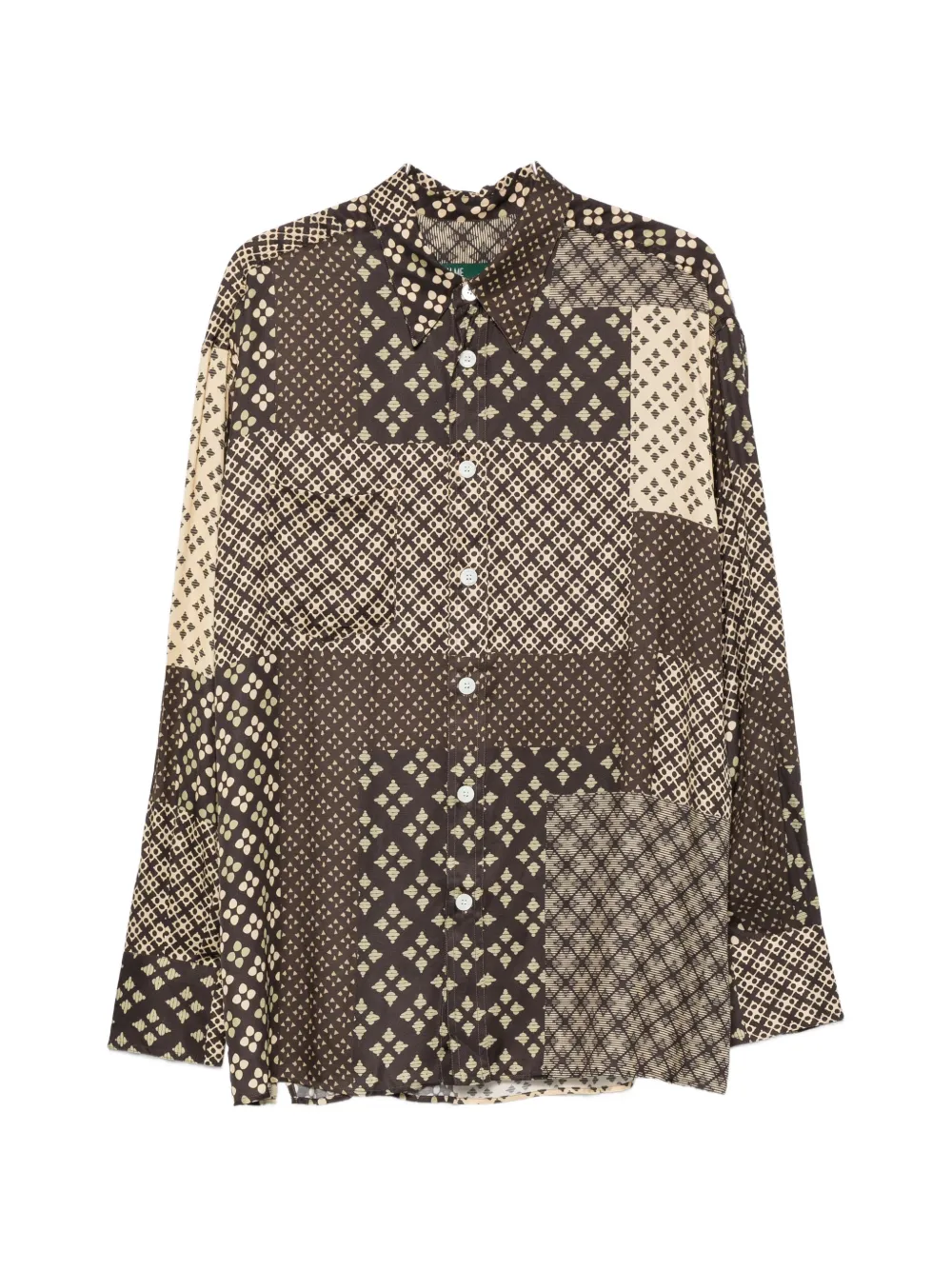 THE SHIRT patchwork geometric-print shirt - Marrone