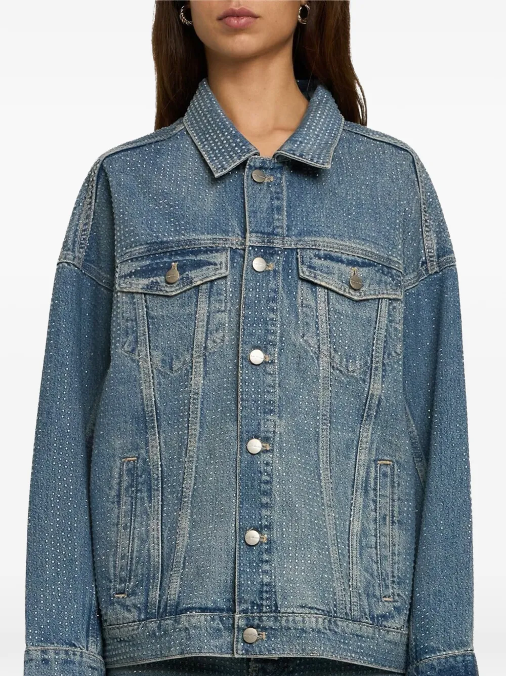 Marc Jacobs Spijkerjack verfraaid met stras Blauw
