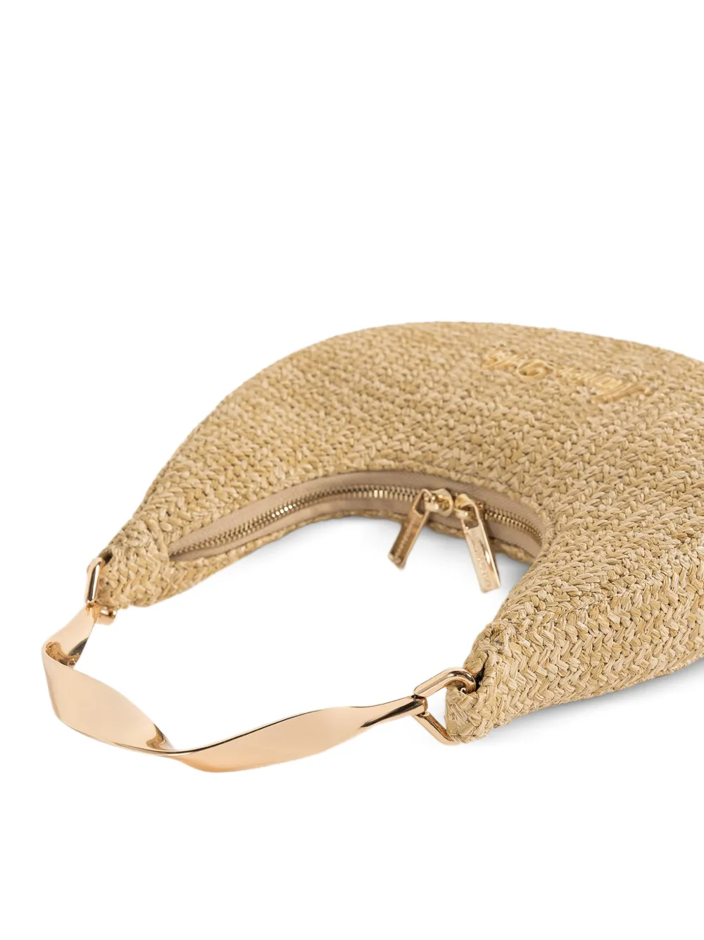 Manière De Voir Sadie raffia crescent bag naturel Beige
