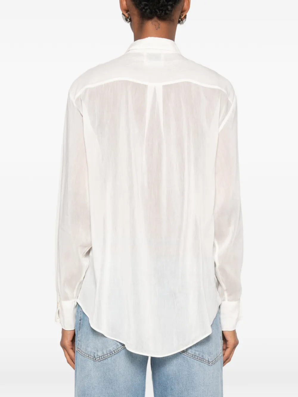 Forte Blouse met ruches en plooien Wit