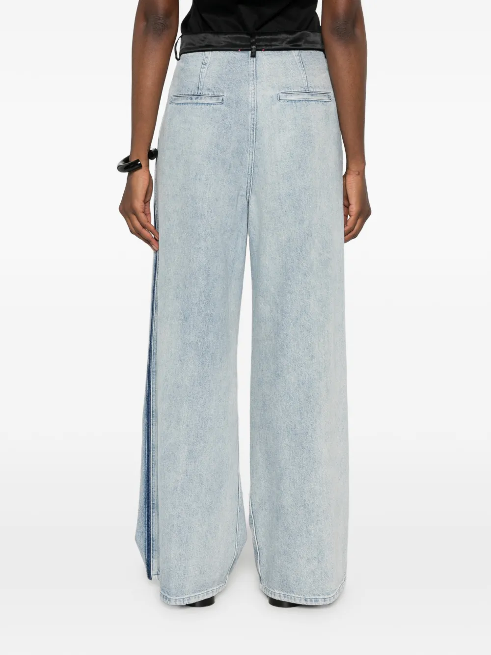 Forte Geplooide jeans met zijstreep Blauw