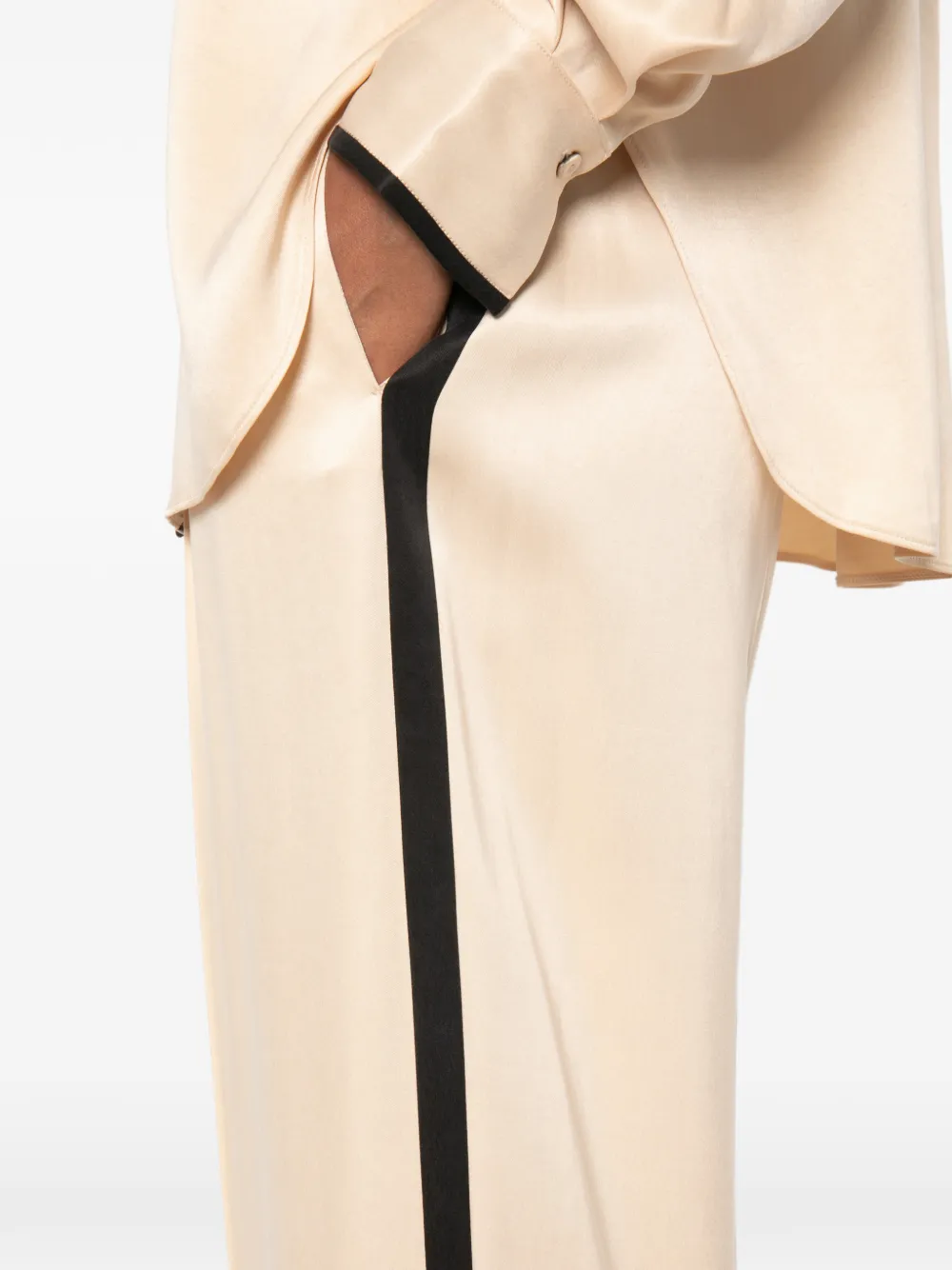 Forte Broek met wijde pijpen Beige