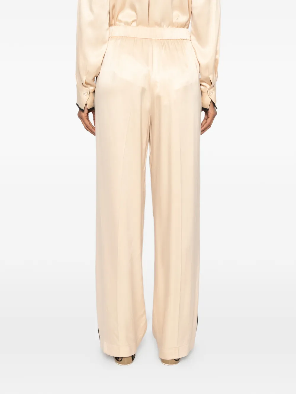Forte Broek met wijde pijpen Beige