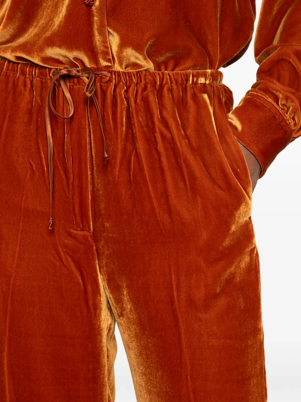 Forte Fluwelen broek met trekkoord Oranje