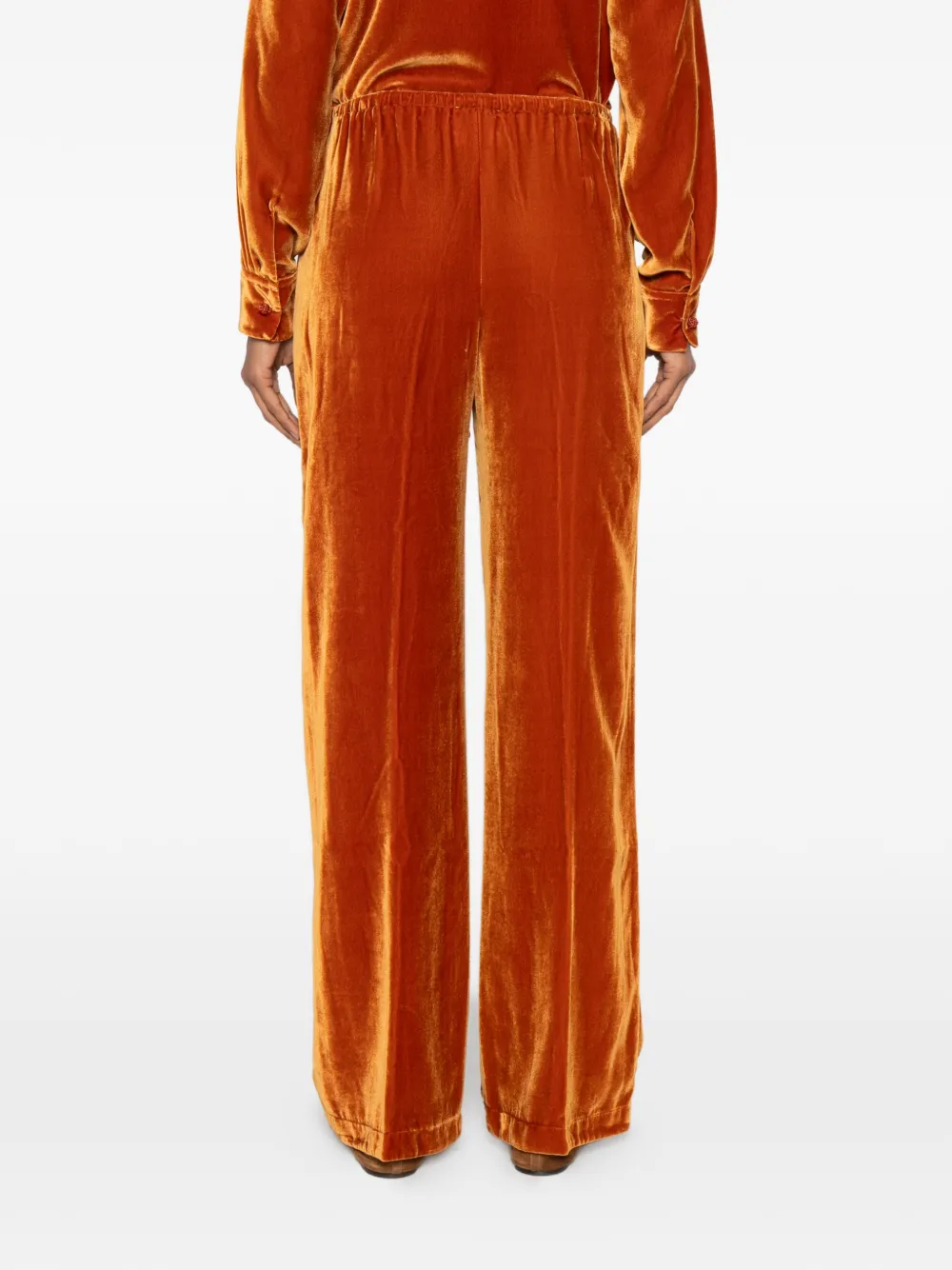 Forte Fluwelen broek met trekkoord Oranje