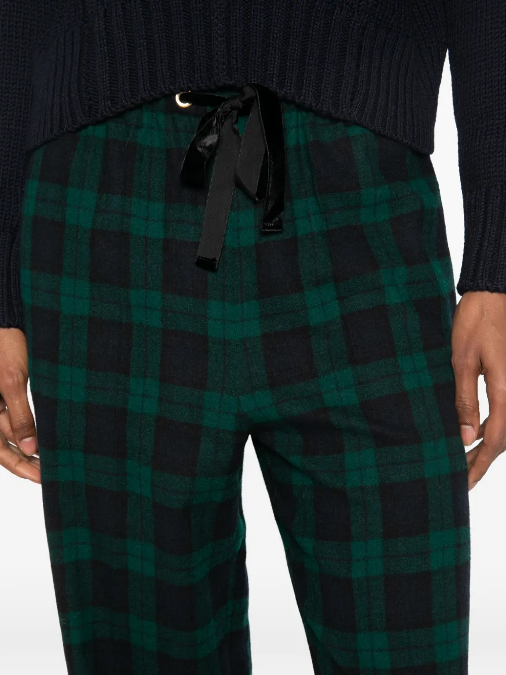 Forte Geruite broek Groen
