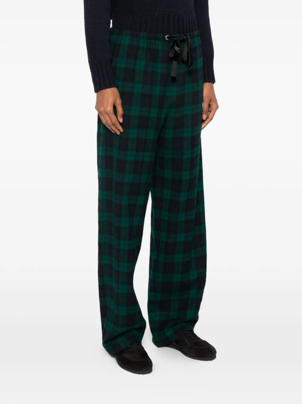 Forte Geruite broek Groen