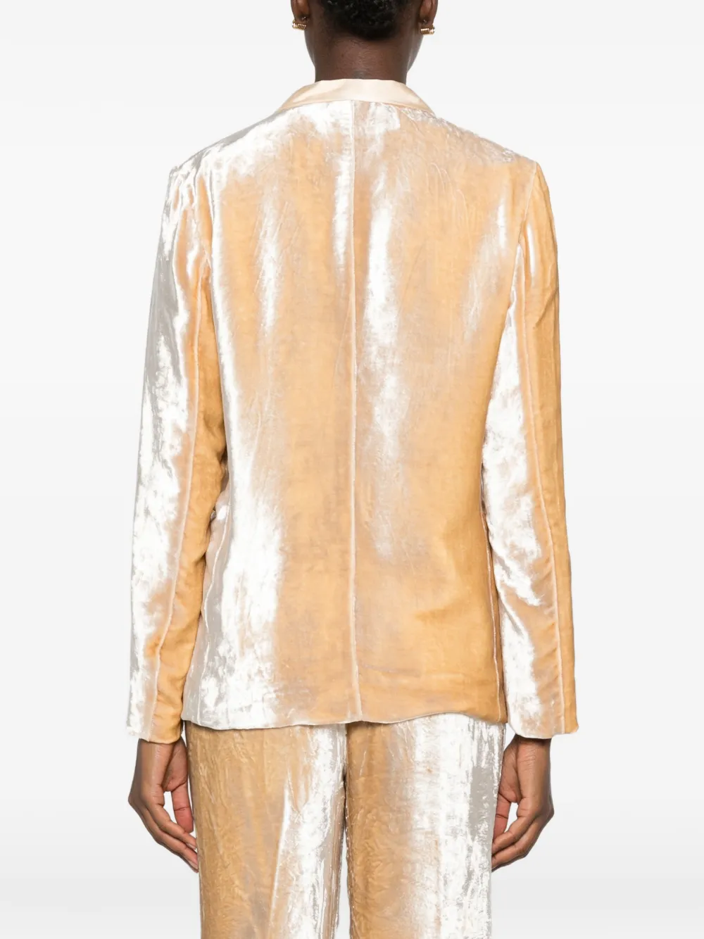 Forte Fluwelen blazer met sjaalrevers Beige