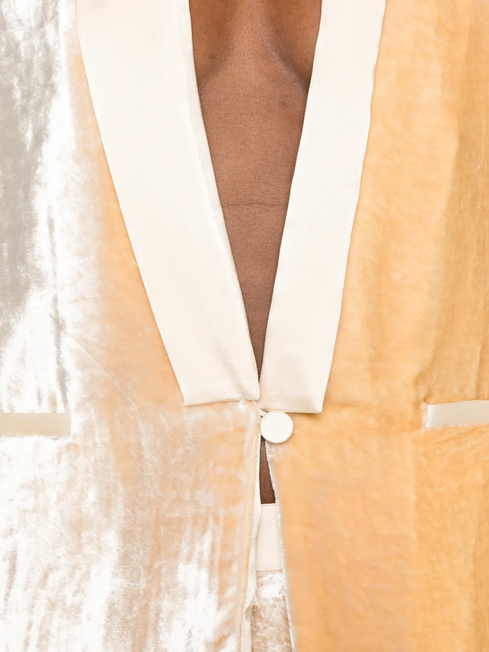 Forte Fluwelen blazer met sjaalrevers Beige
