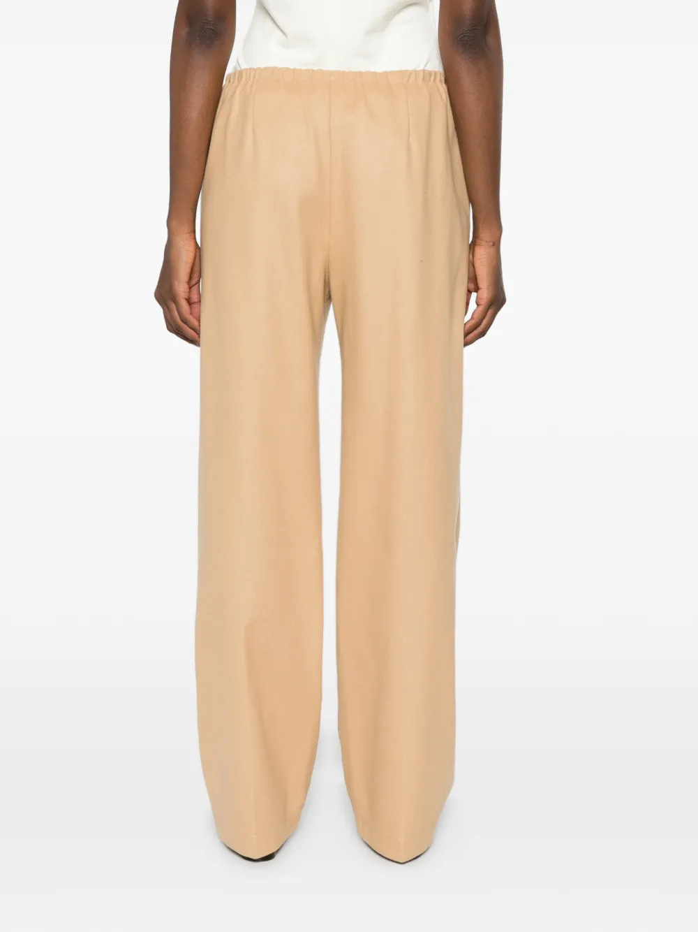 Forte Broek met elastische tailleband Beige