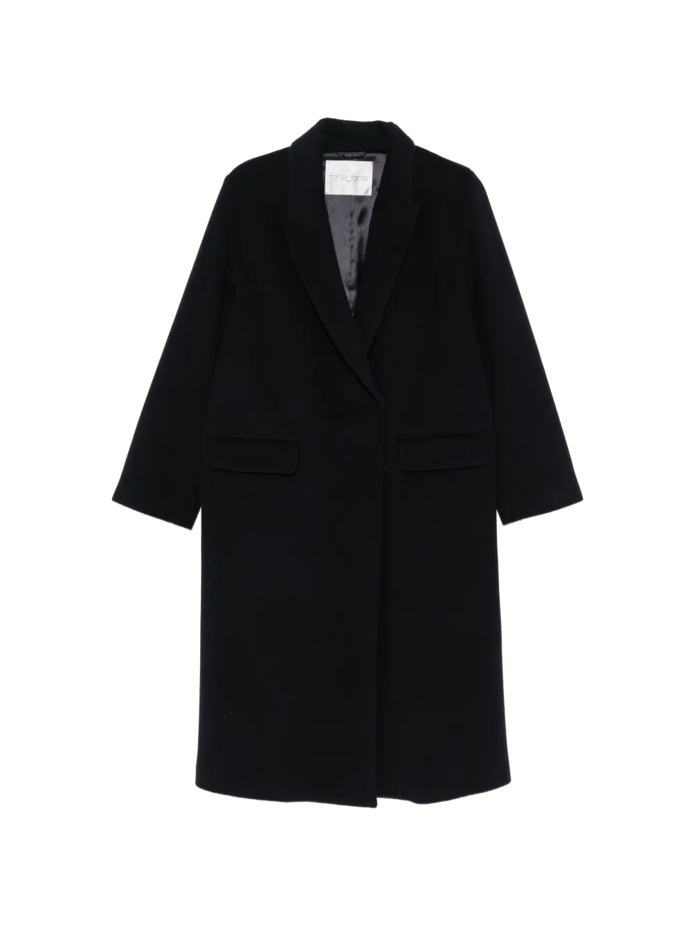 Forte Forte Cappotto monopetto con revers a lancia - Blu