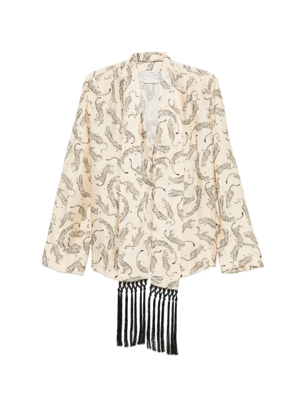 Forte Forte leopard-print fringed-scarf shirt