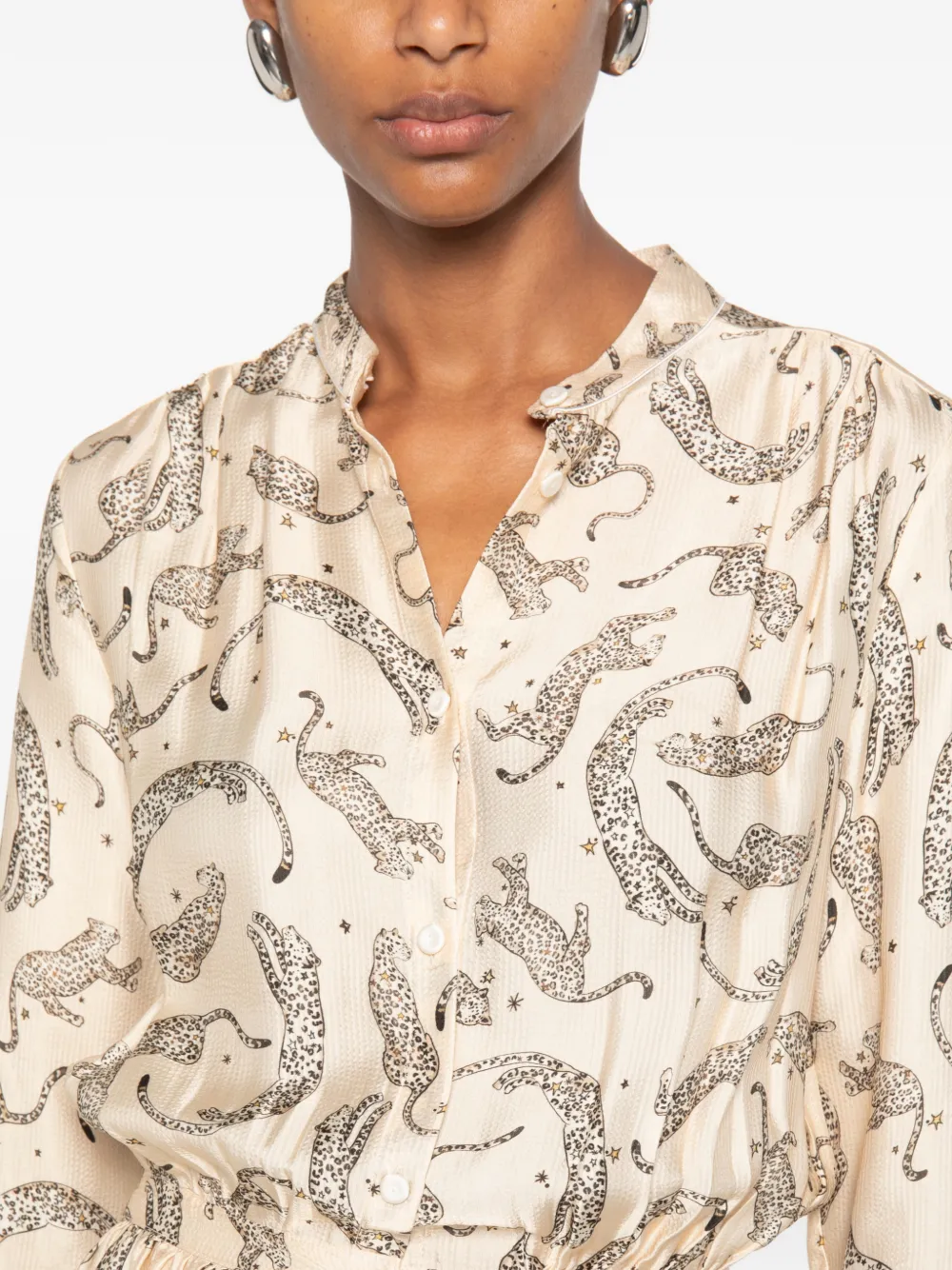 Forte Midi-jurk met luipaardprint Beige