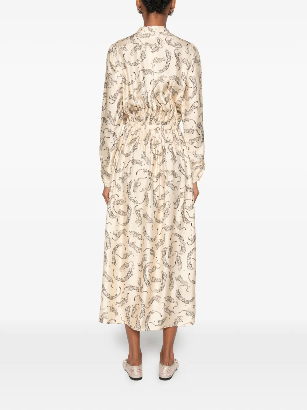 Forte Midi-jurk met luipaardprint Beige