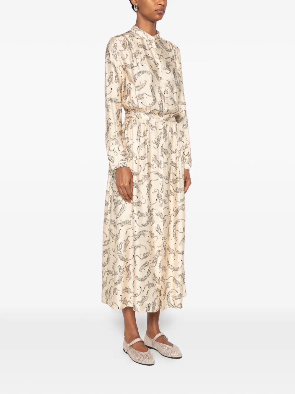 Forte Midi-jurk met luipaardprint Beige