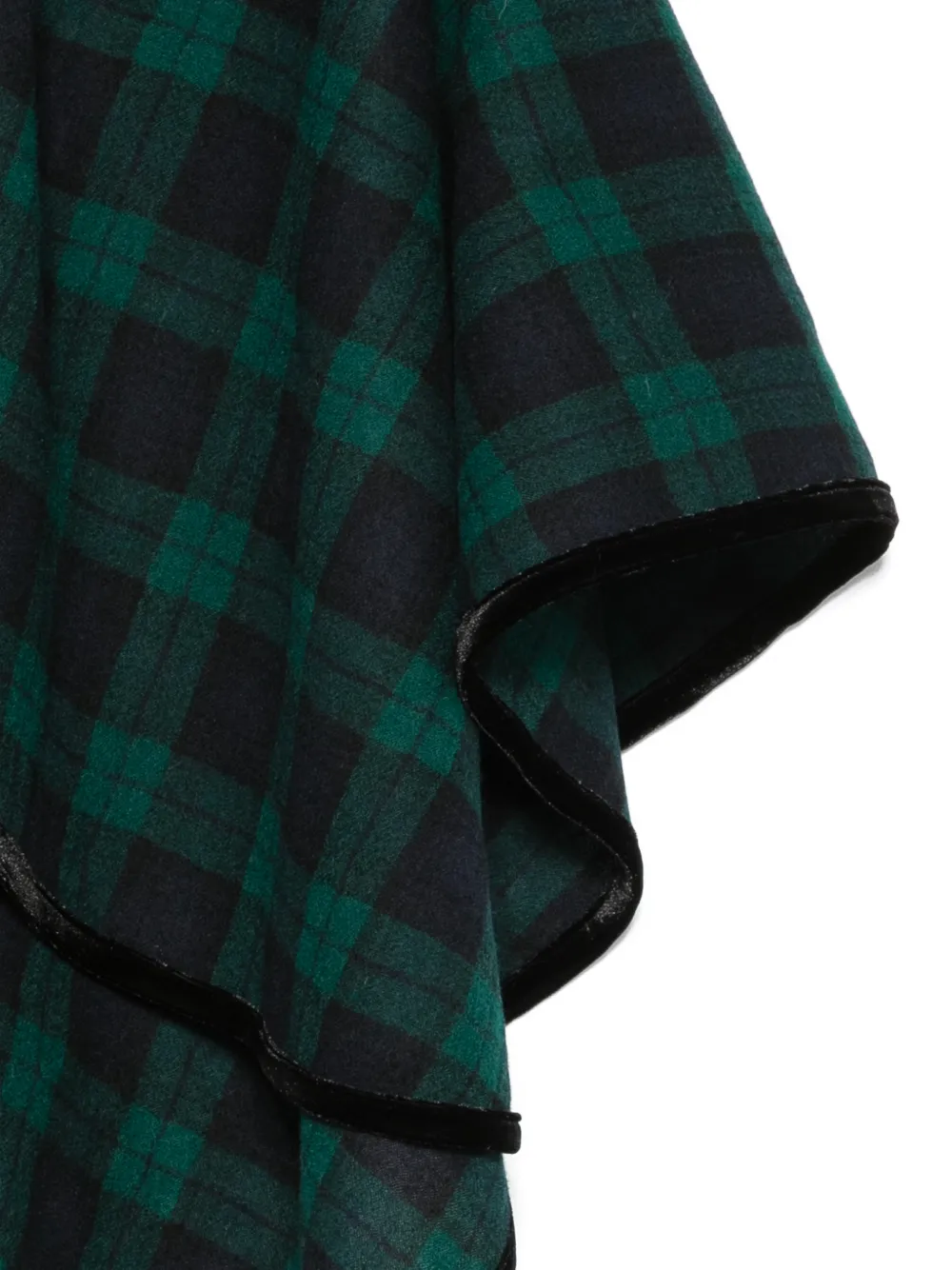 Forte Sjaal met tartan ruit en fluwelen afwerking Groen
