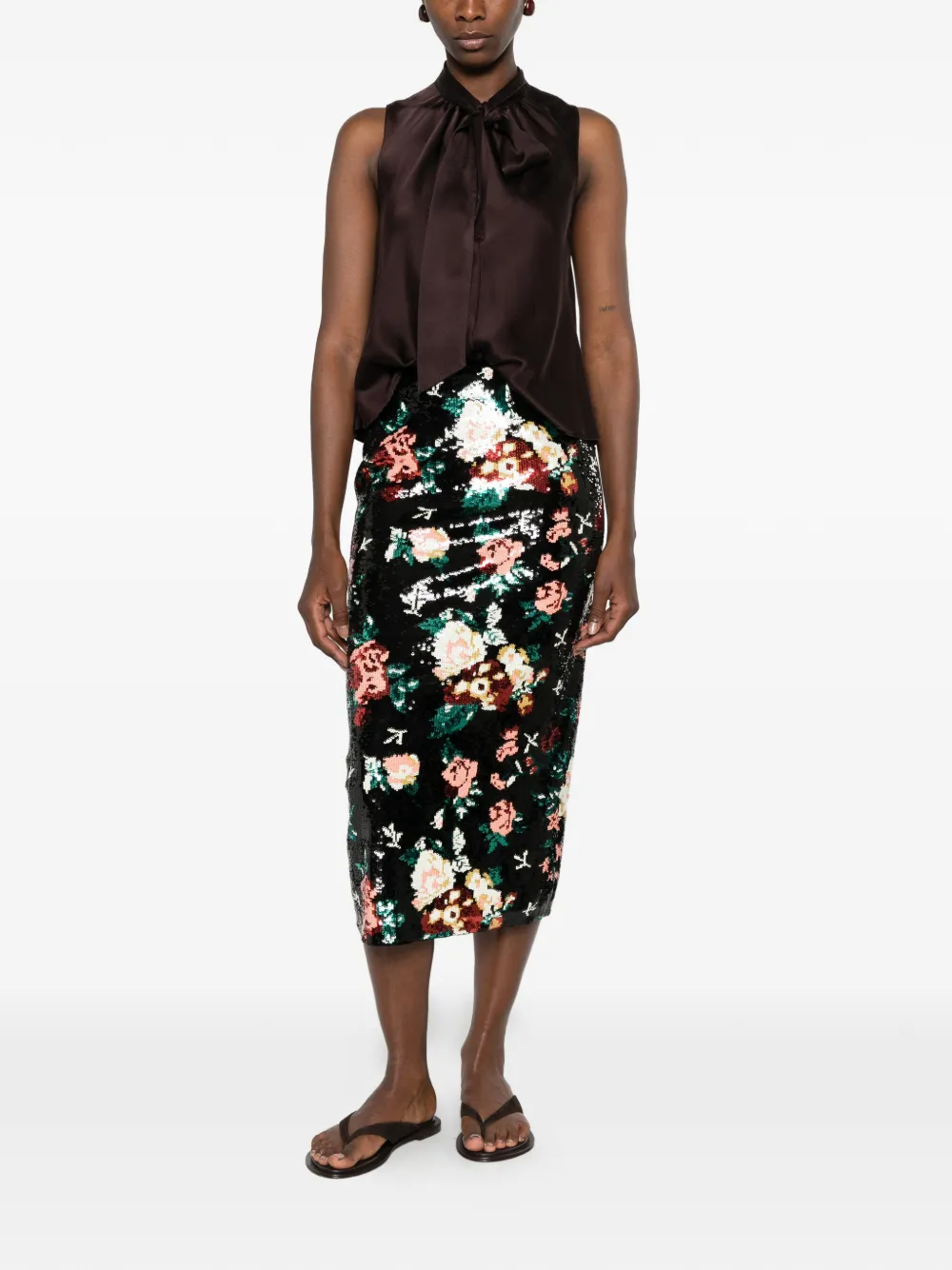 Forte Mouwloze blouse Bruin