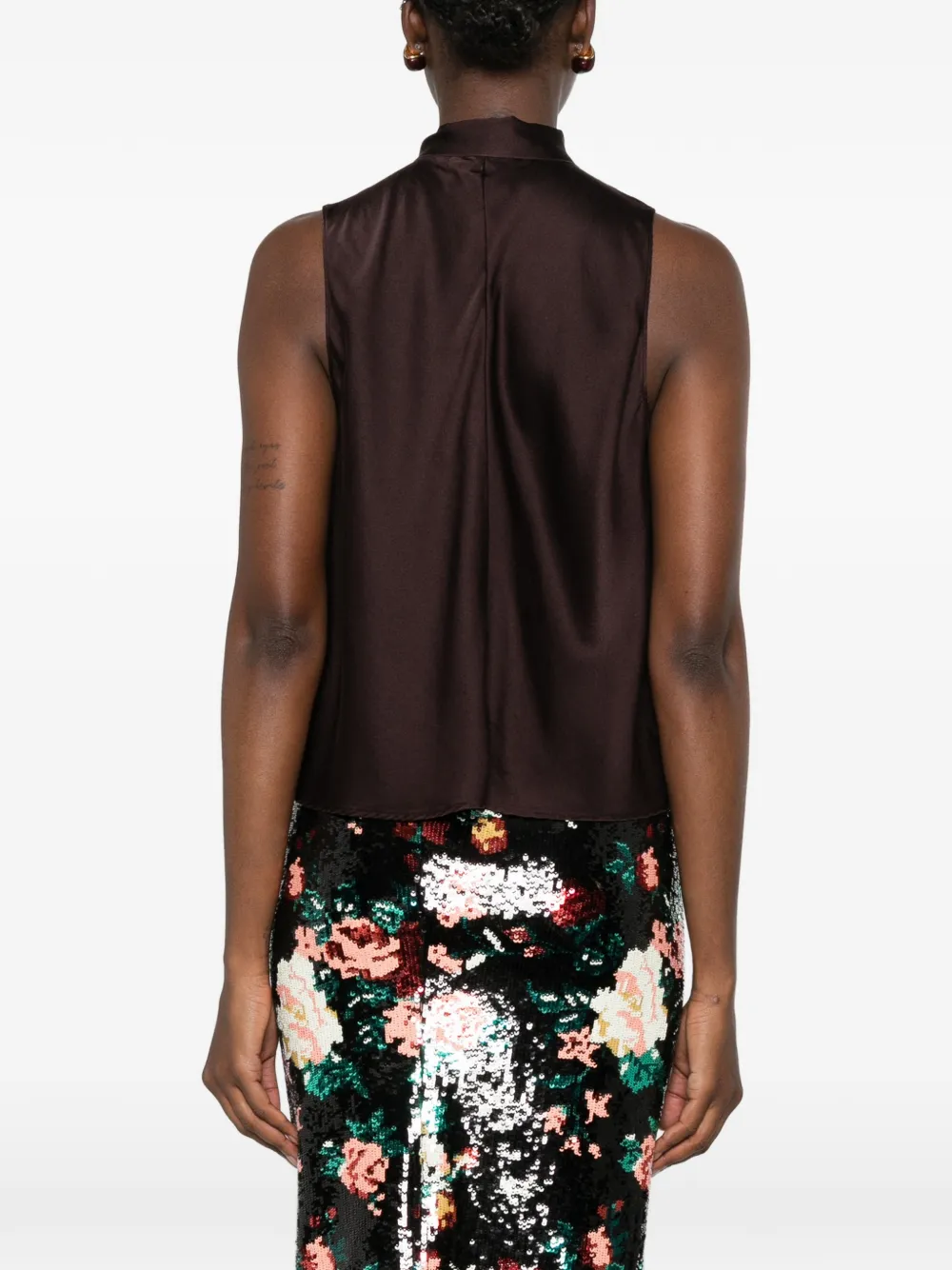 Forte Mouwloze blouse Bruin