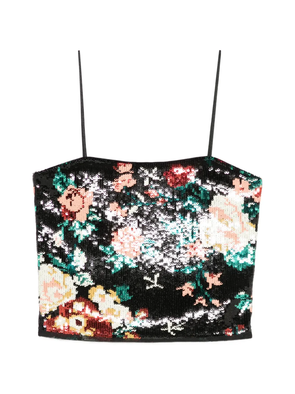 Forte Forte Abito corto con motivo a fiori e paillettes - Nero