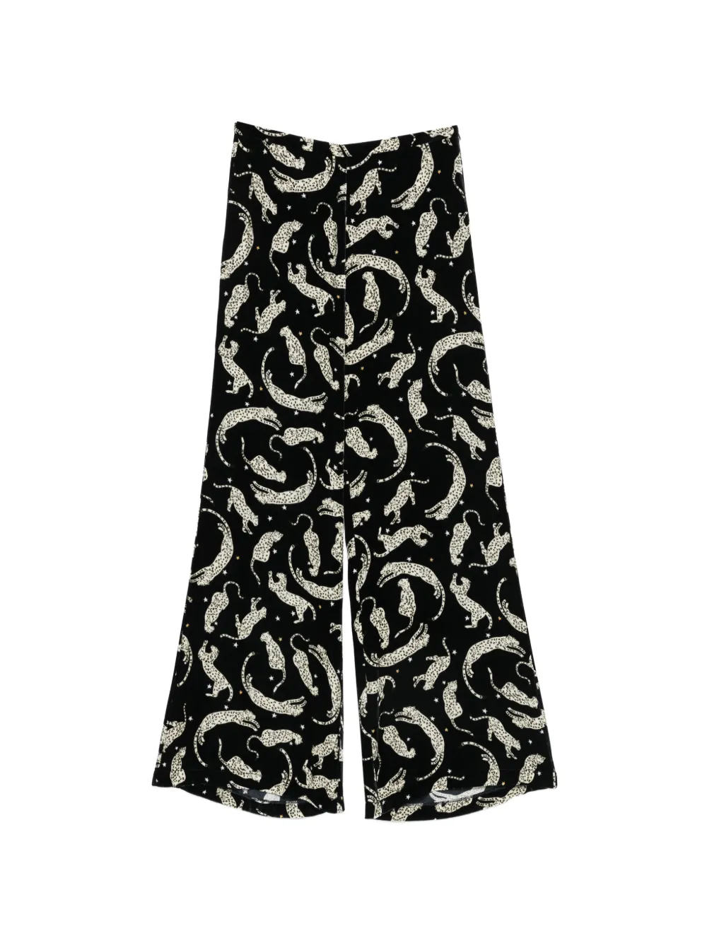 Forte Forte Hose in Samtoptik mit Leoparden-Print - Schwarz