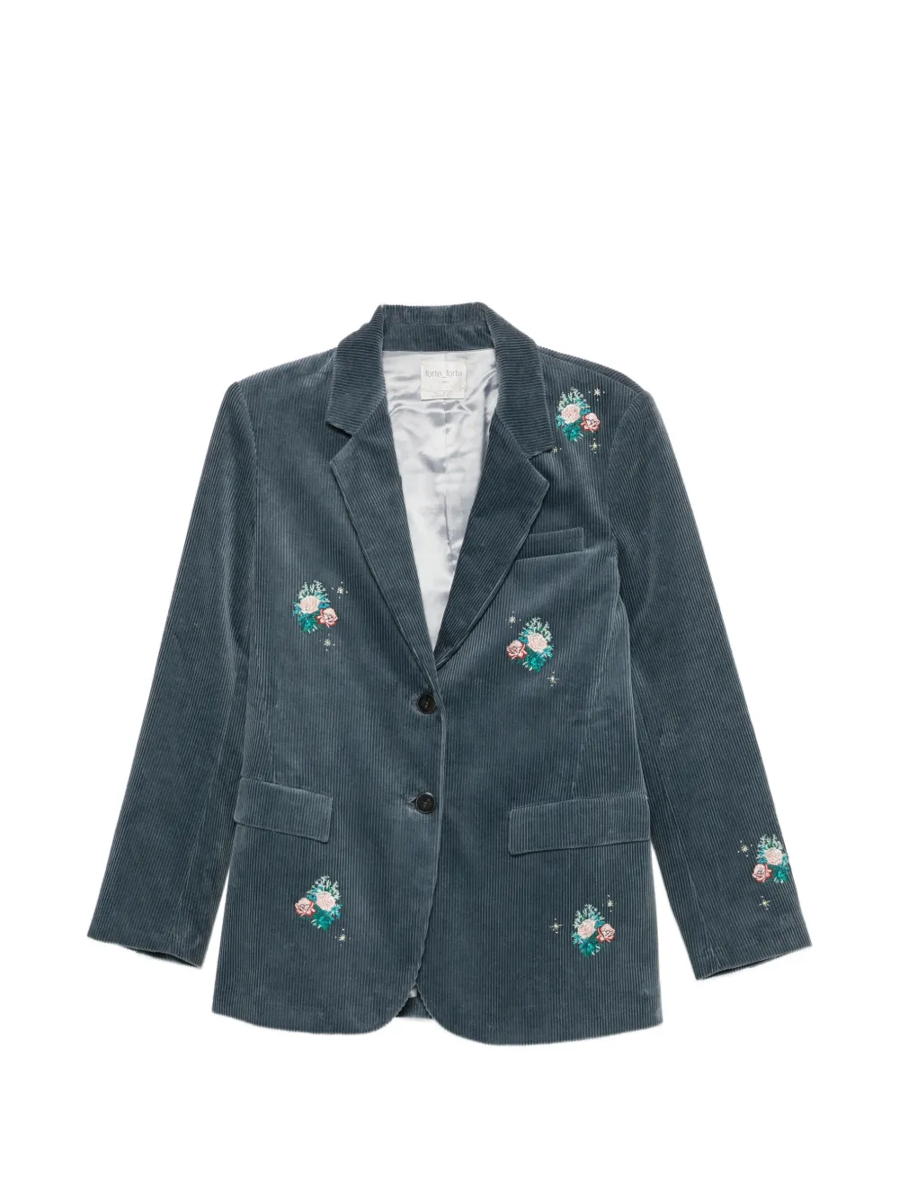 Forte Forte Blazer a coste con ricamo - Grigio