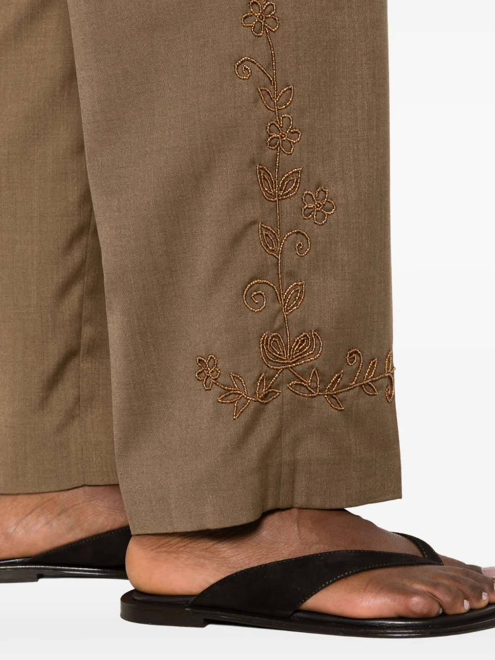 Forte Pantalon met borduurwerk Bruin