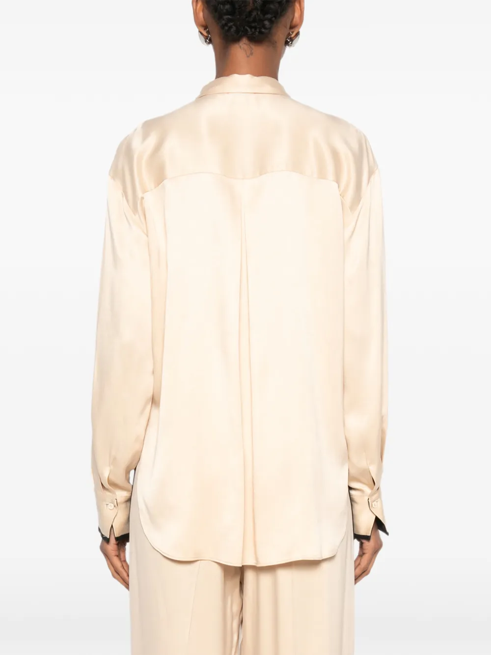 Forte Shirt met contrasterende afwerking Beige