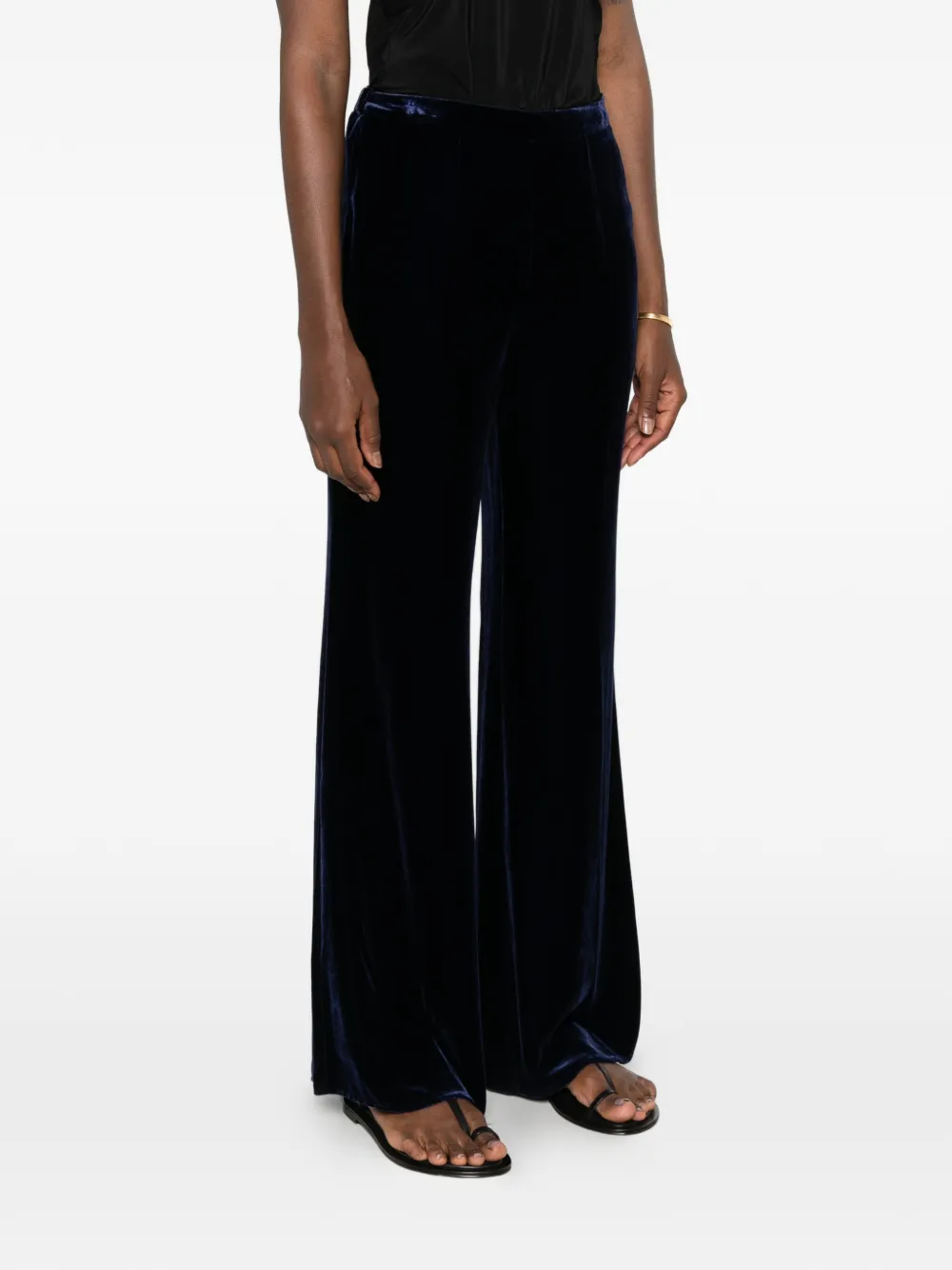 Forte Fluwelen flared broek Blauw