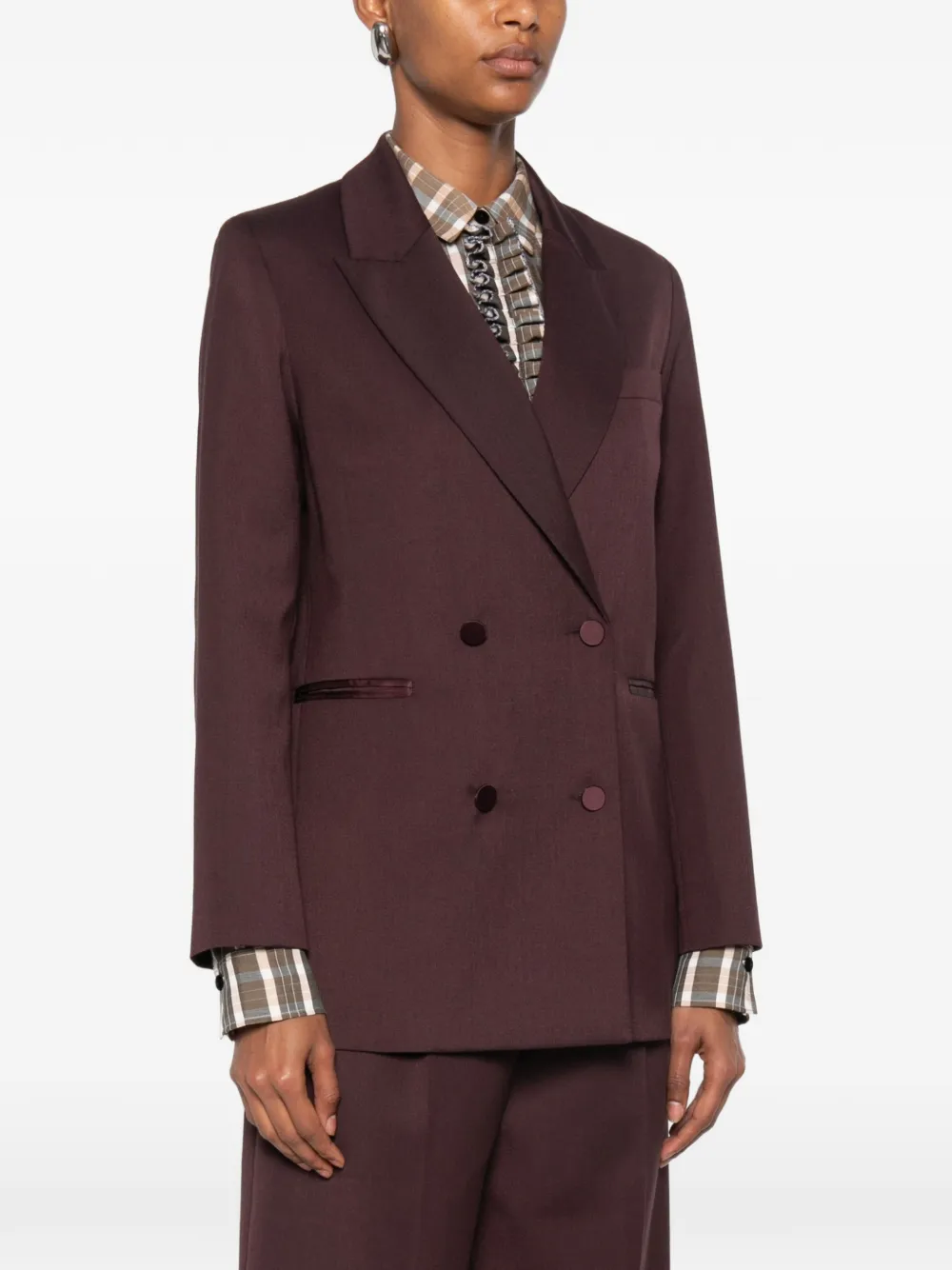 Forte Blazer met dubbele rij knopen Bruin