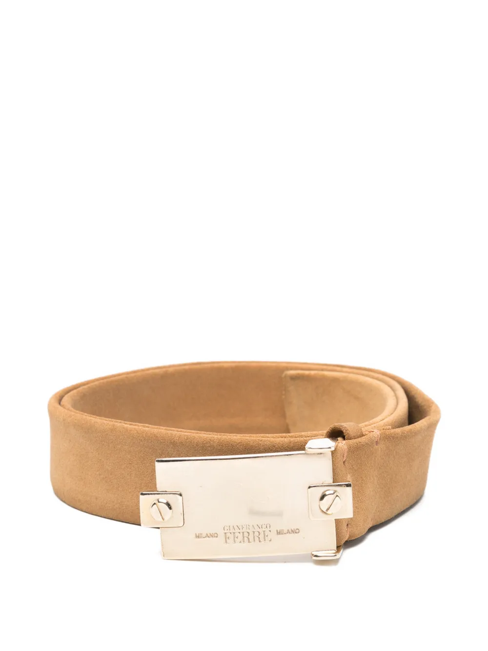 Gianfranco Ferré Pre-Owned 2000 logo-plaque belt - Marrone