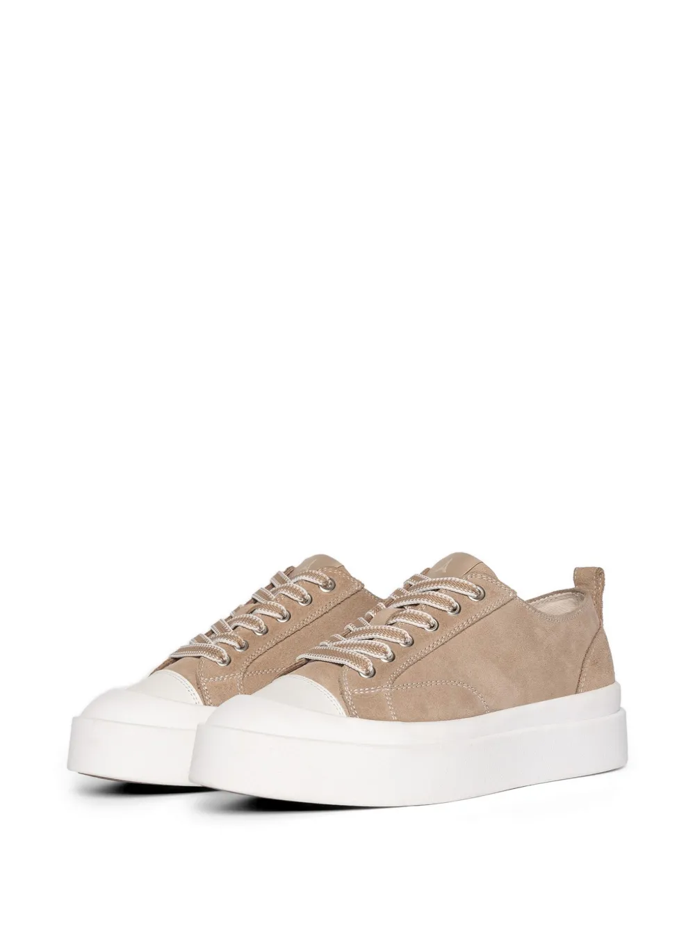 Manière De Voir Vienna suède sneakers met contrasterende stiksels Beige