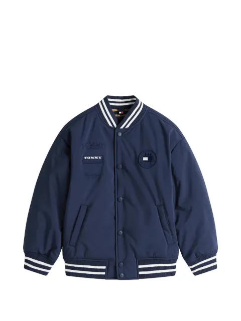 Tommy Hilfiger Junior logo-patch relaxed bomber jacket