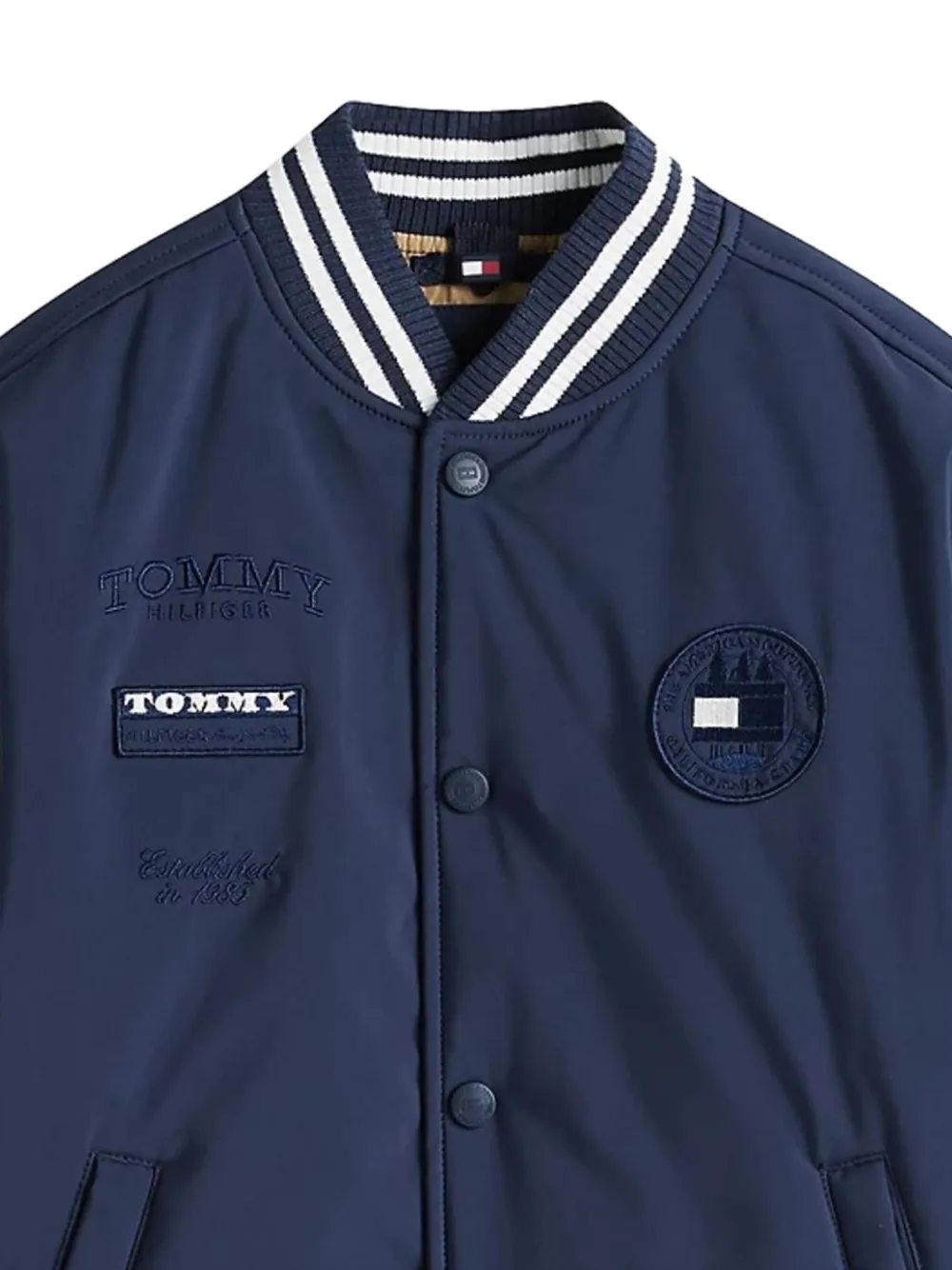 Tommy Hilfiger Junior Ruimvallend bomberjack met logopatch Blauw