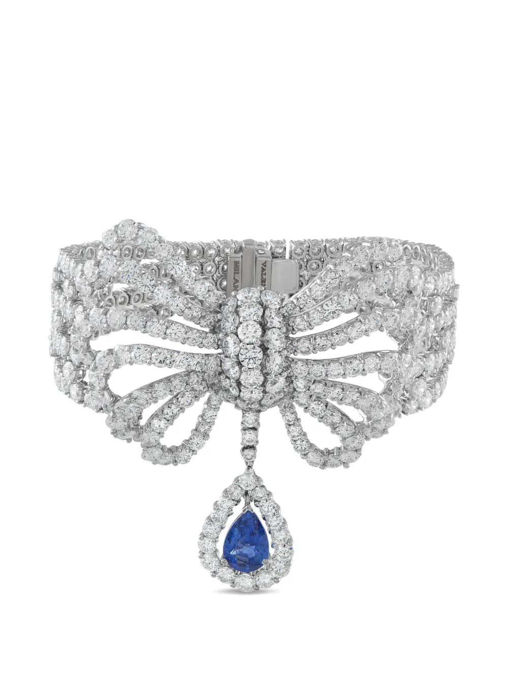 Valente Milano diamond and sapphire bow bracelet - Argento