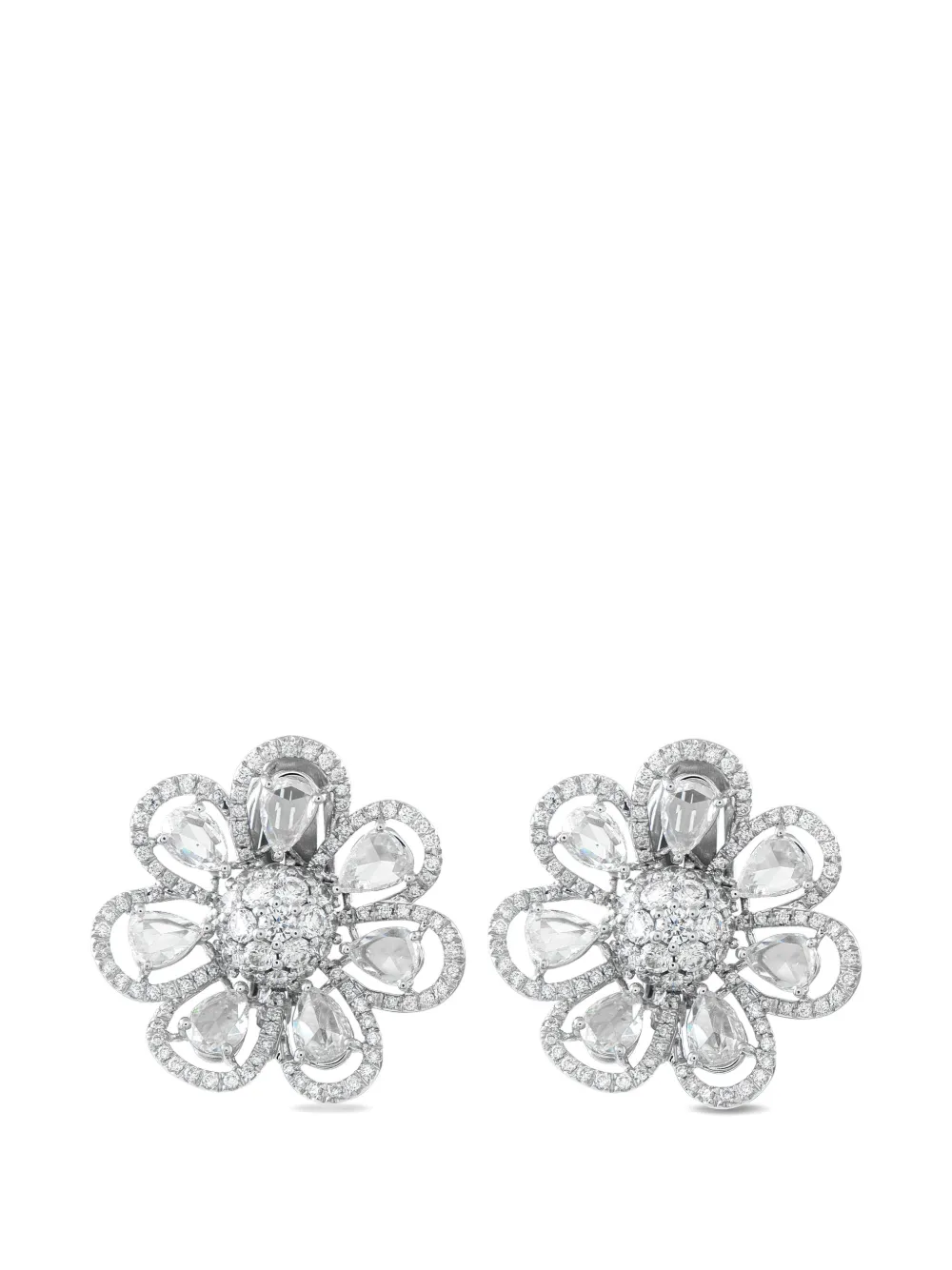 Valente Milano diamond flower earrings - Argento