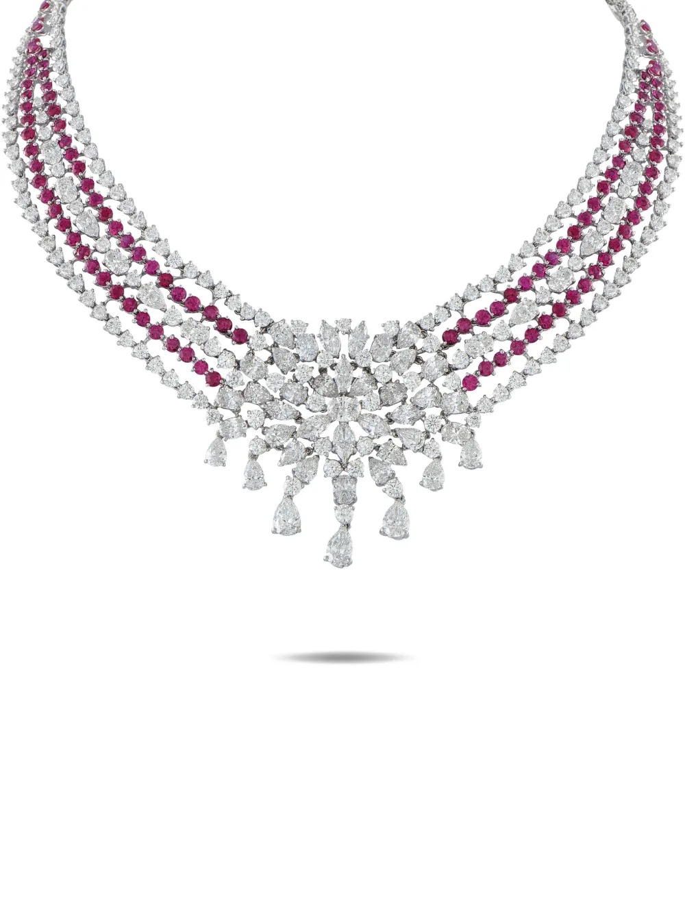 Valente Milano diamond and ruby necklace - Argento