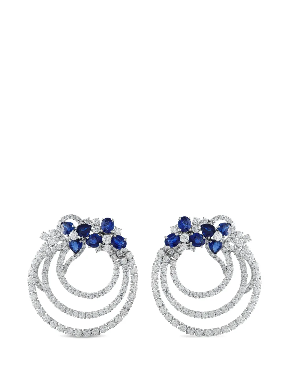Valente Milano diamond and sapphire earrings - Argento