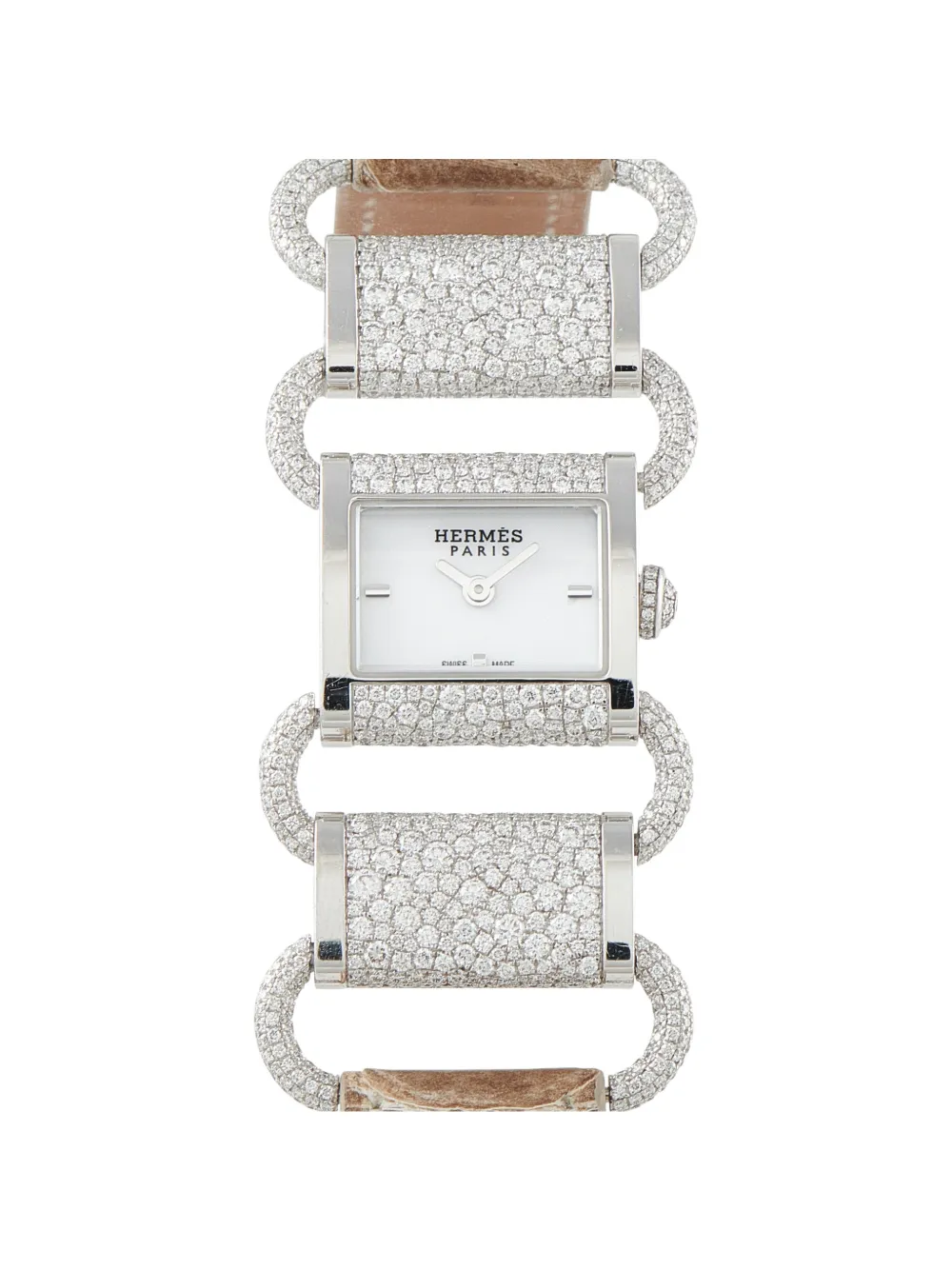 Hermès Pre-Owned Klikti diamond 17mm watch - Weiß