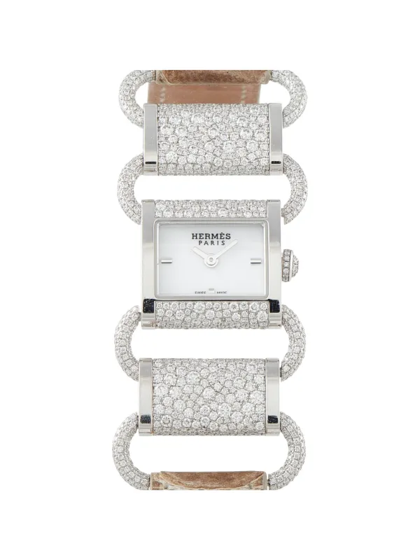 Hermès Pre-owned Klikti Diamond 17mm Watch in White