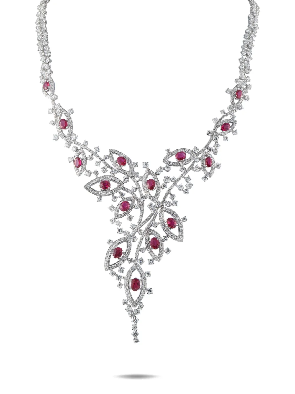 Valente Milano diamond and ruby necklace - Argento