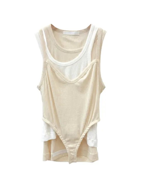 ALAINPAUL ribbed layered-effect tank top