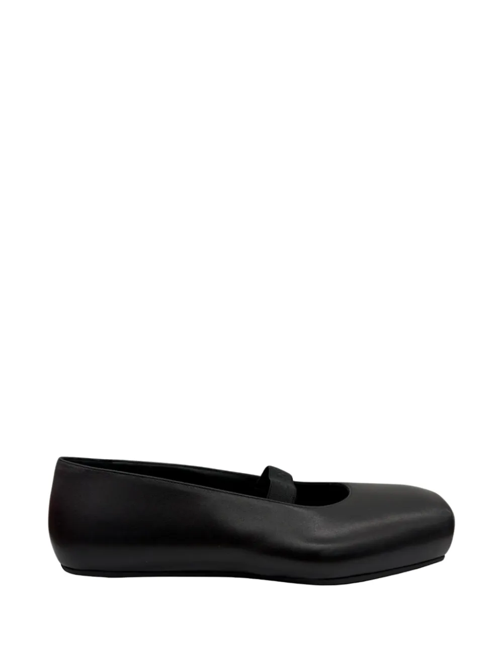 ALAINPAUL square-toe elasticated-strap ballet flats - Schwarz