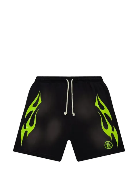 HELLSTAR flame-print shorts