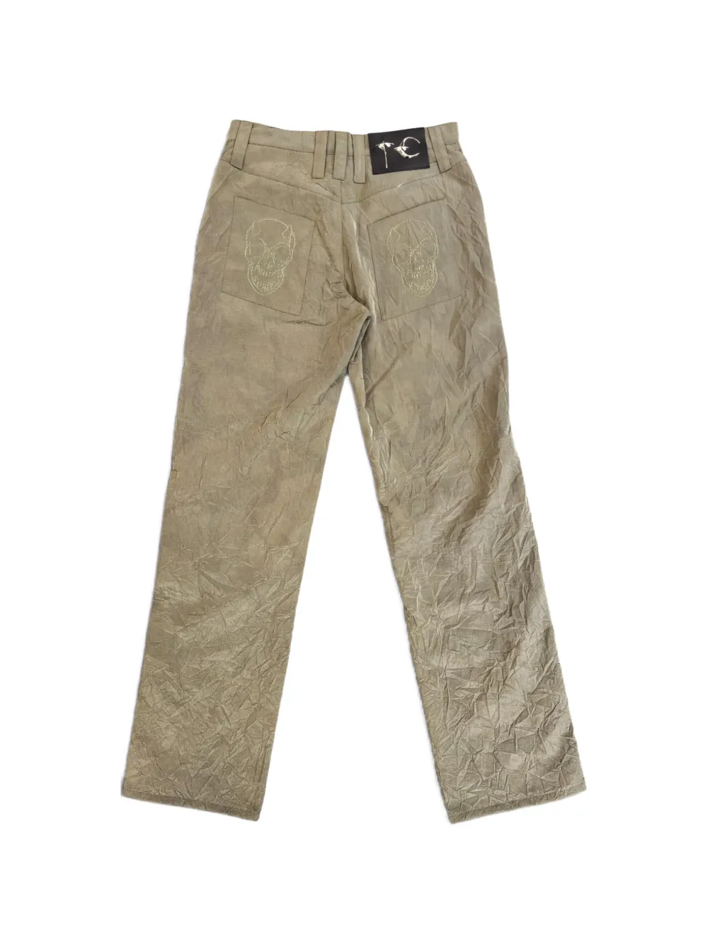THUG CLUB Burnt Tribal Camo gerafelde broek met gekreukt effect Groen