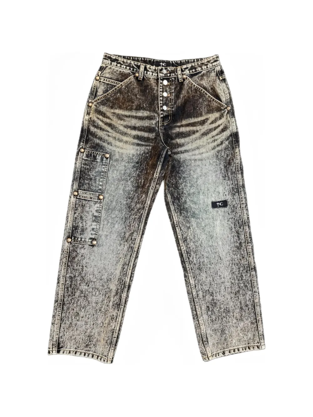THUG CLUB Iron faded-effect jeans - Grigio