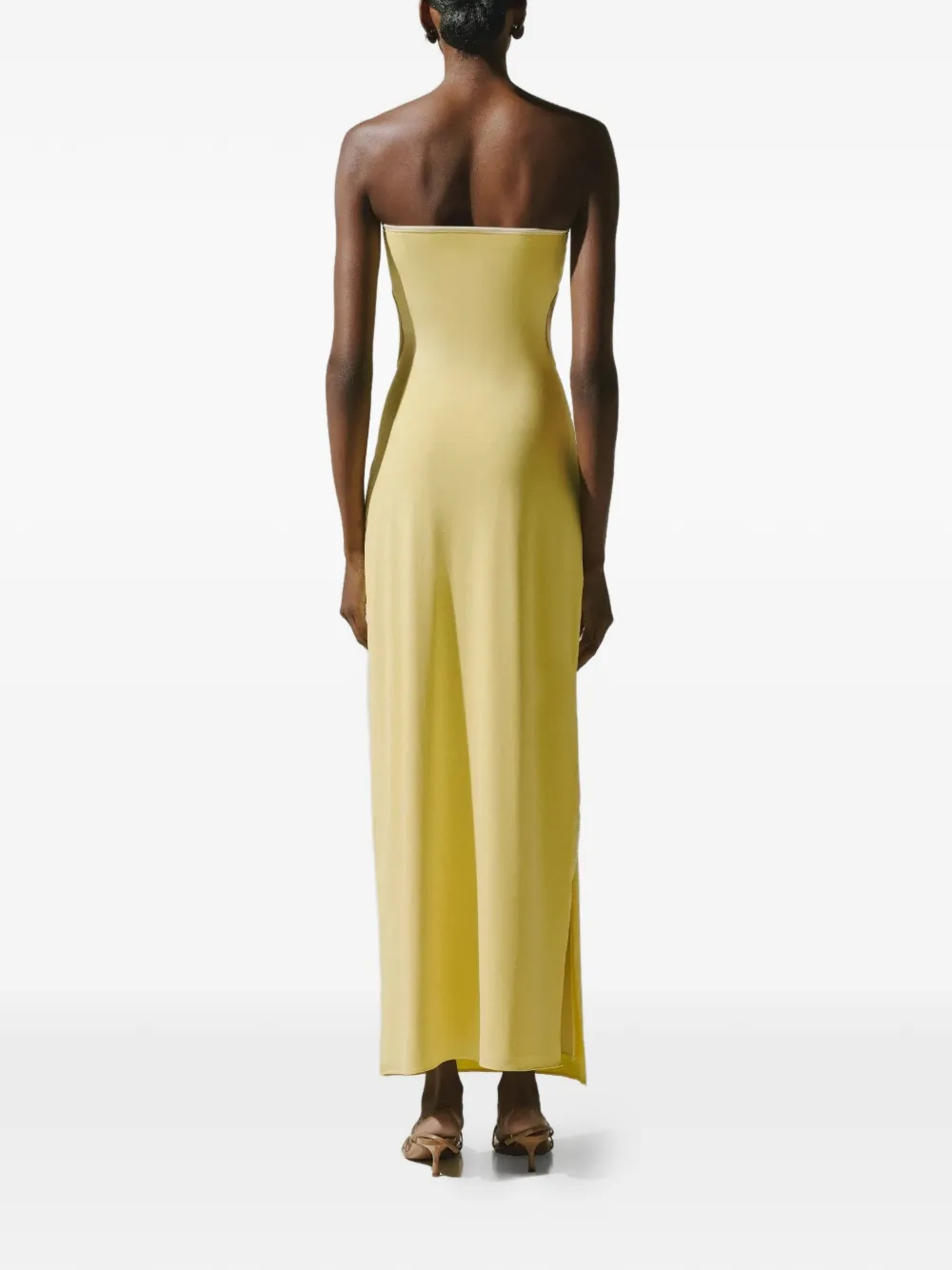 Baobab Mambo strapless maxi-jurk met uitgesneden details Geel