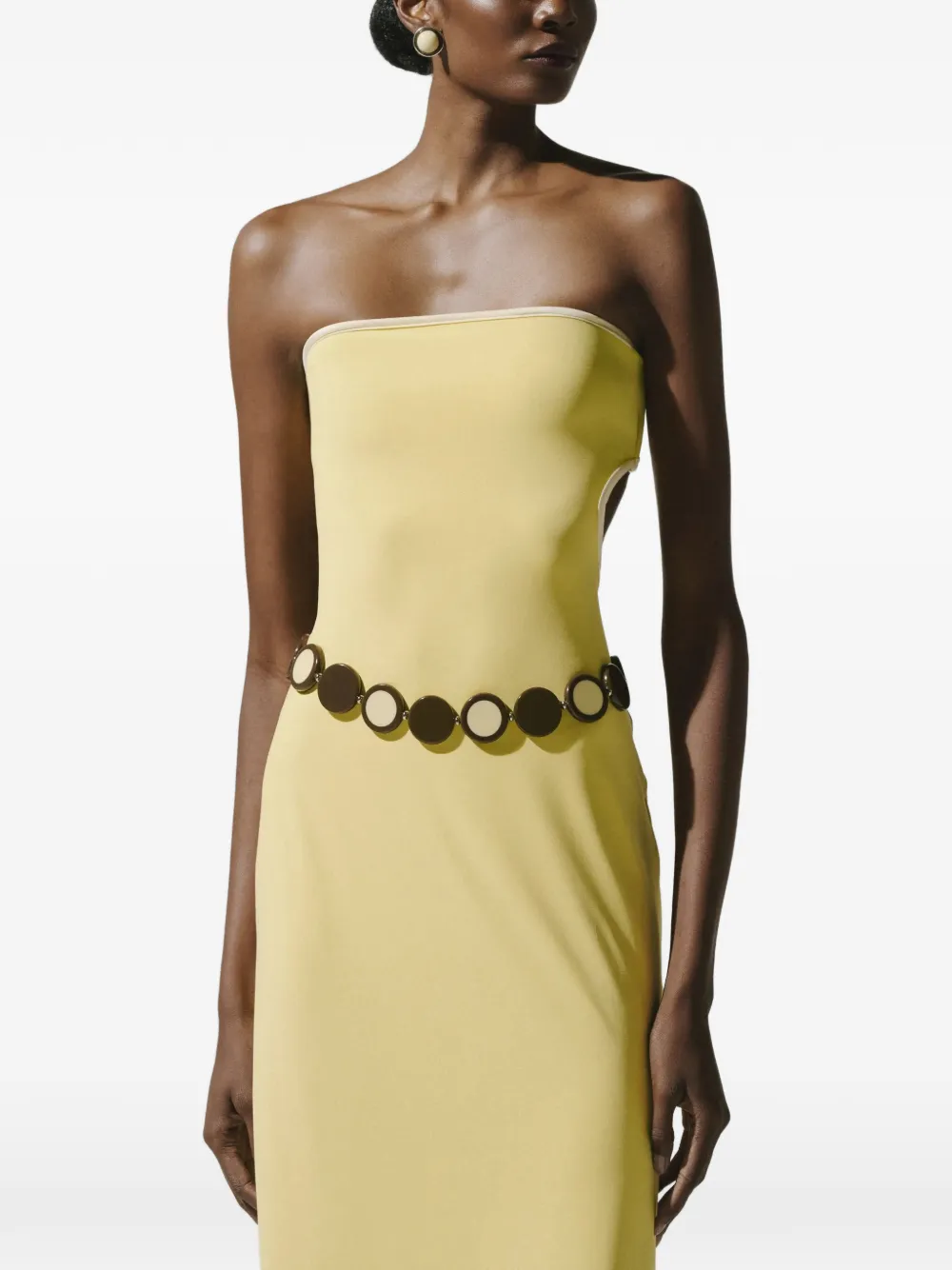Baobab Abito lungo Mambo senza spalline con cut-out - Giallo
