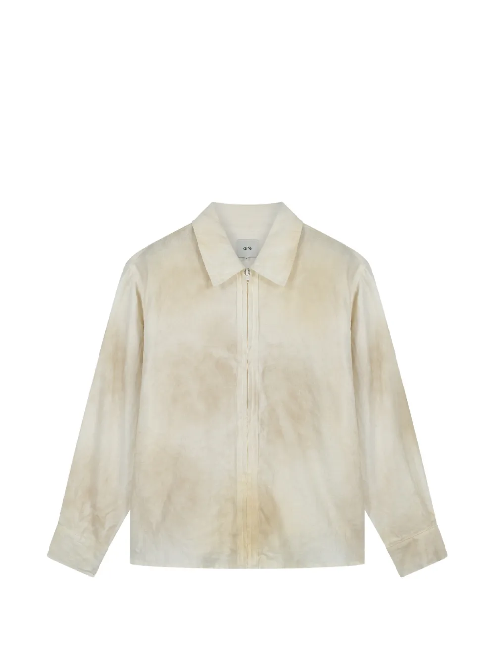 Arte Antwerp Giacca-camicia con fantasia tie dye - Toni neutri
