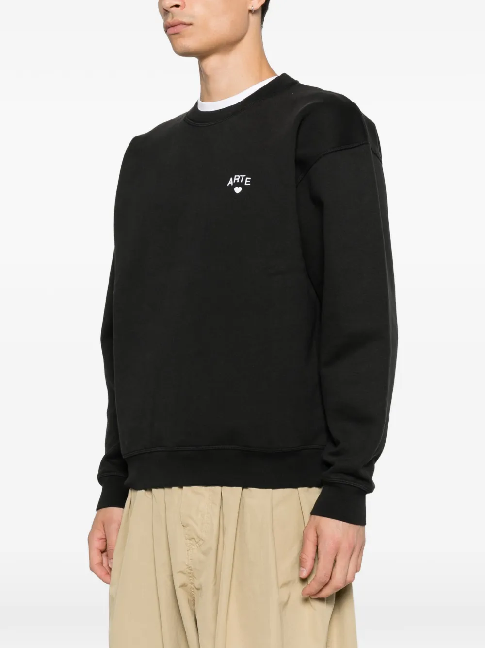 Arte Antwerp Sweater met geborduurd logo Zwart