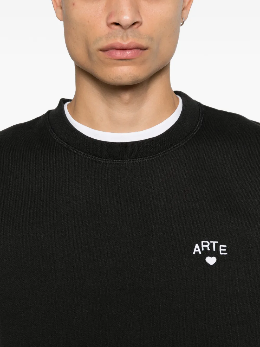 Arte Antwerp Sweater met geborduurd logo Zwart